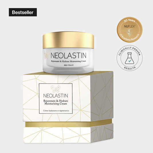 Neolastin Anti-Aging Moisturizer Cream jar with lid, front-facing on white background showing product packaging.